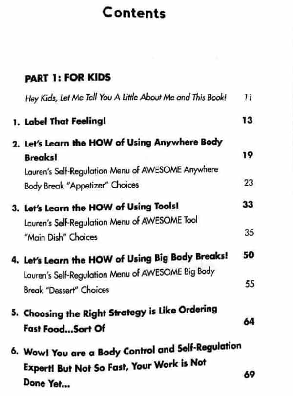 The kids guide to staying awesome - table of contents