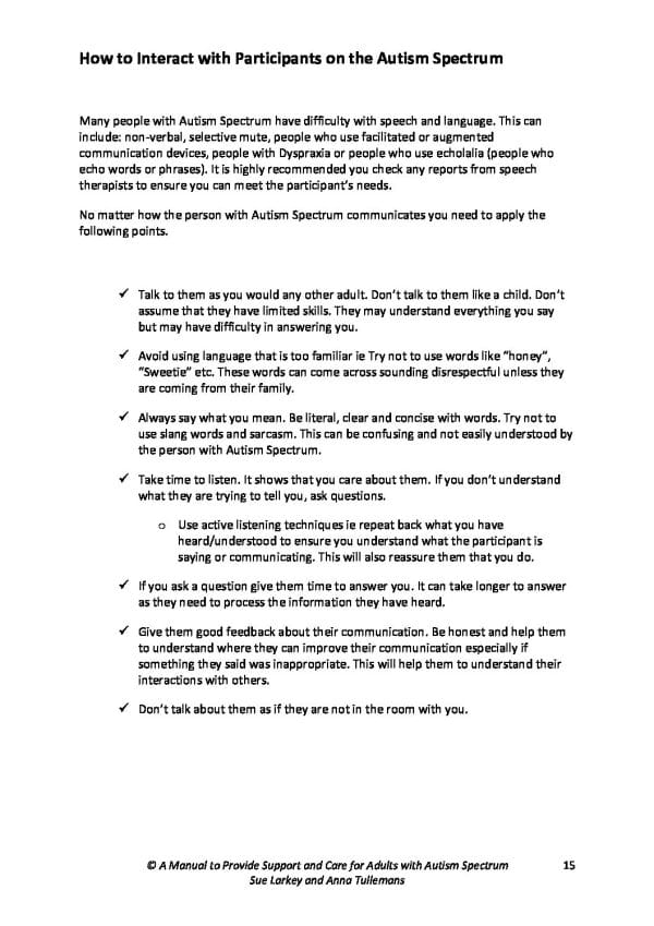 A Manual To Provide Support and Care for Adults with Autism Spectrum - Image 6