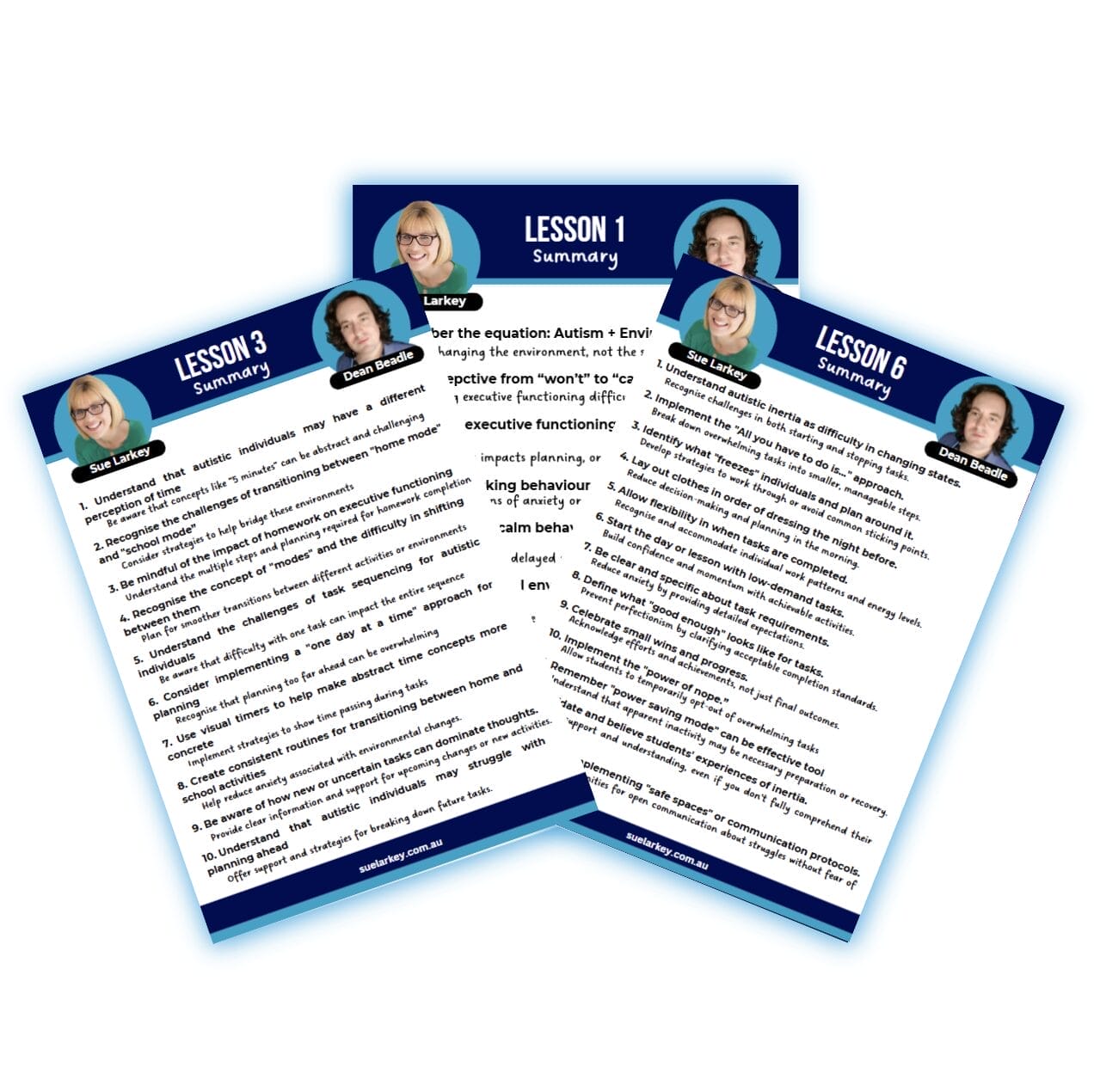 Executive Functioning Training Resource - Bonus 1 - 7 Lesson summaries image